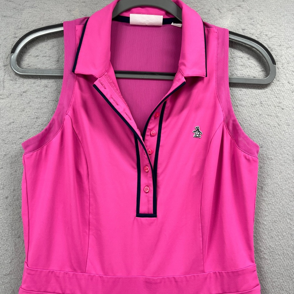 Original Penguin Polo Dress Womens S Pink Sleeveless Golf Tennis Skater - Picture 2 of 11